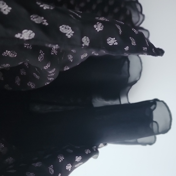 Vintage 90s Cinch Laced Front 100% Printed Viscose Midi Dress - Picture 3 of 8